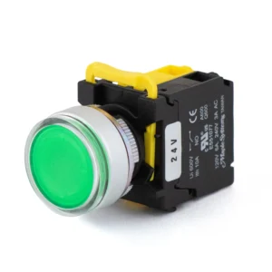 Maple Systems Pushbuttons -illuminated, Momentary, Guard Ring, Metal, Green- PBS111IM22G-10L2