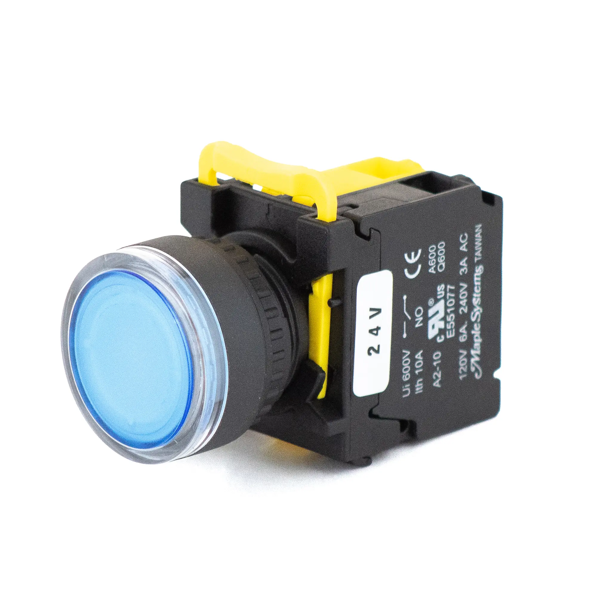 Maple Systems Pushbuttons -illuminated, Momentary, Guard Ring, Plastic, Blue- PBS111IP22B-10L2