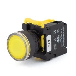 Maple Systems Pushbuttons -illuminated, Momentary, Guard Ring, Plastic, Yellow - PBS111IP22Y-10L2