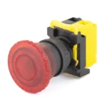 Maple Systems Industrial Control Panel Mount Push Button Switch Illuminated Knurled Mushroom Head Plastic Red 22mm PBS111KP22R-01L2