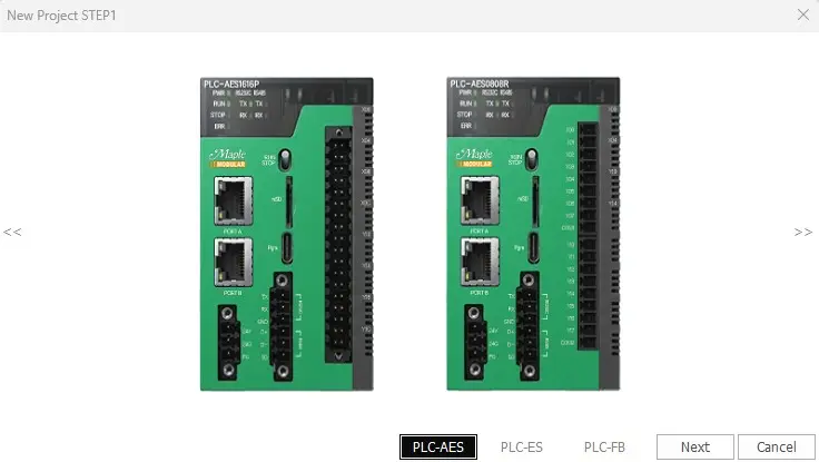 New Project Select PLC Series