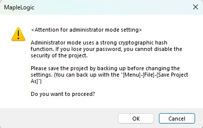 Administrator Mode Setting in MapleLogic