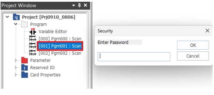 Individual Program Password in MapleLogic