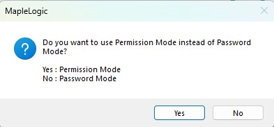 Select Permission Mode Instead of Password in MapleLogic