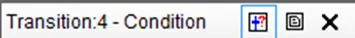 Condition Editor and a text editor to enter notes for the transition