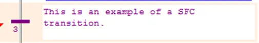 SFC Transitions define the condition to move to next step