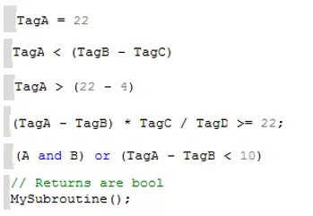 Examples of Valid Transition Expressions