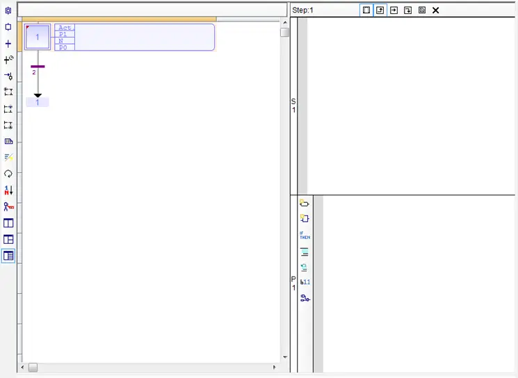 Click another action icon to split the right pane into two