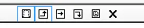 Icons are highlighted when their action types are open