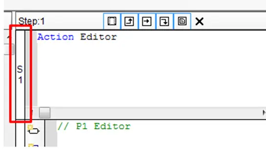 Bar on left indicates active edit action