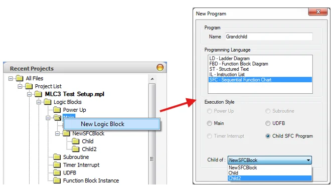 Use the Child program to create a child of that program (grandchild of original program)