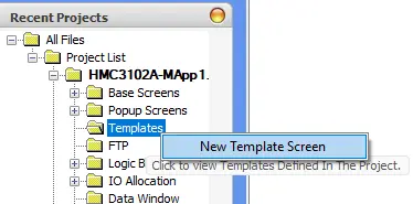 New template screen New template screen option in MAPware-7000 Project Information window