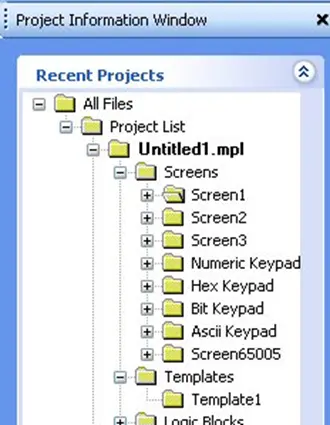 Project information MAPware-7000 Project Information Window