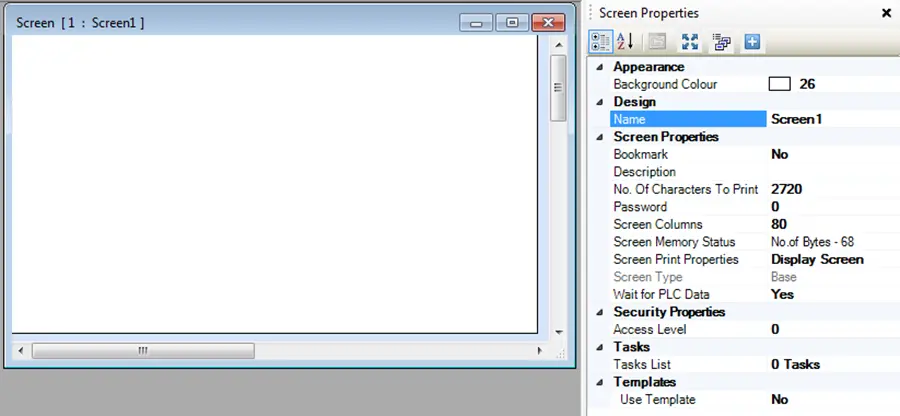 Screen Properties Screen Properties section of MAPware, with Password field highlighted