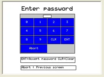 Enter password screen MAPware-7000 default Enter Password Screen
