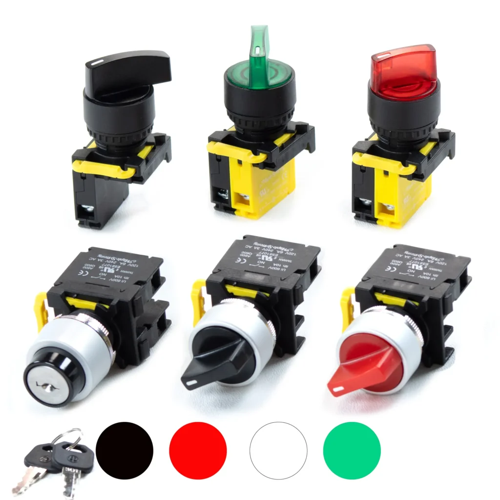PBS114 - Selector-Switches Maple Systems 2 Position Selector Switches come in a variety of colors and types.
