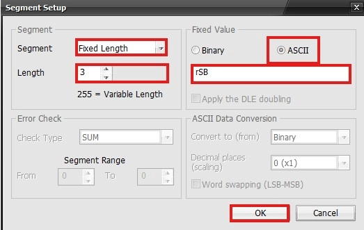 Serial Protocol Command & Command Type Segment Setup in MapleLogic