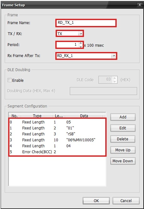 Serial Protocol Result Frame Setup in MapleLogic