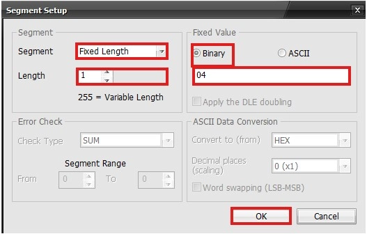 Serial Protocol Tail Segment Setup in MapleLogic