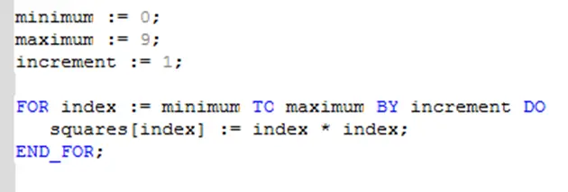 FOR Statement example