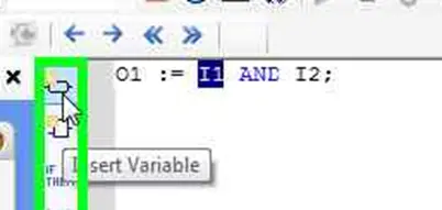 Highlight typed variable and click "insert variable" to properly add to tag library
