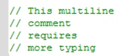 Multiline inline comment