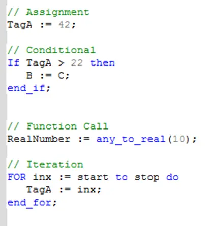 Structured Text statement examples