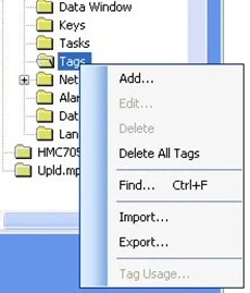 Right click for tag dialog popup