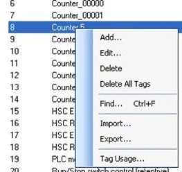 Select a tag, right-click to delete