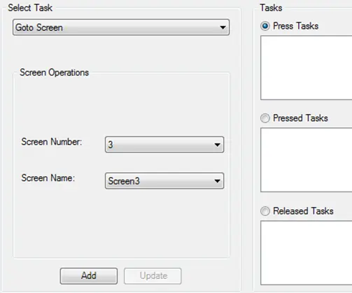 Task Selection Select the task and enter parameters