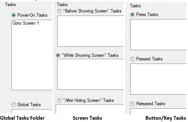 Task Assignment Types MAPware-7000 Task Assignment Options for each type of task