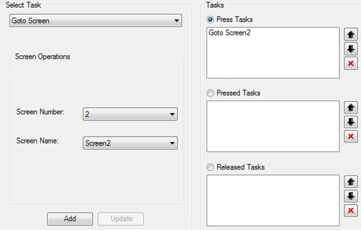 Modify Task MAPware-7000 How to modify a task: change task parameters and then click the "update" button