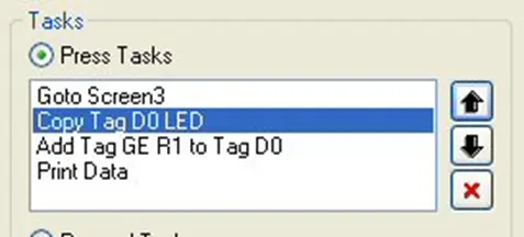 Task Order Select a task and use the arrows to move it higher or lower in the task order