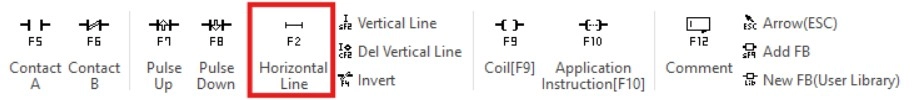 Horizontal Line tool button in MapleLogic