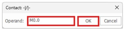 Select Register for the Normally Closed Contact in MapleLogic