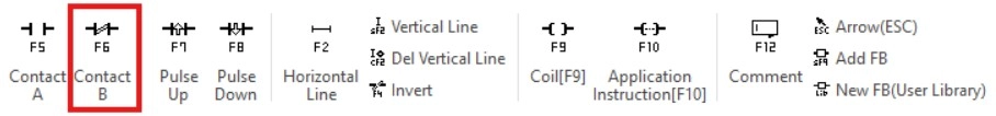 Normally Closed Contact button in MapleLogic