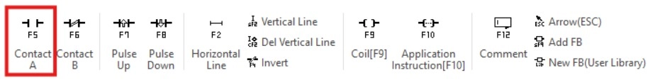Normally open contact tool button in MapleLogic