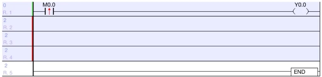 Using positive transition-sensing contact in MapleLogic