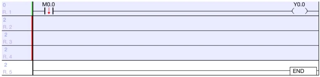 Use pulse down contact in MapleLogic