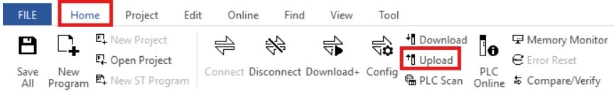 PLC Upload Button in MapleLogic