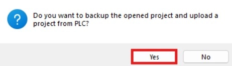 Upload Project from PLC Backup in MapleLogic