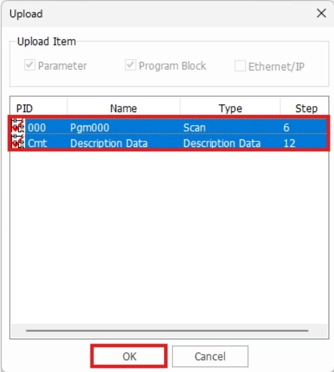 PLC Items Upload in MapleLogic