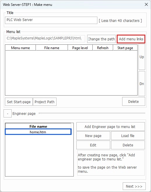 MapleLogic Web Server & Security Add Menu Links Web Server & Security Add Menu Links in MapleLogic