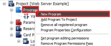 MapleLogic Web Server & Security Create New Program Web Server & Security Create New Program in MapleLogic