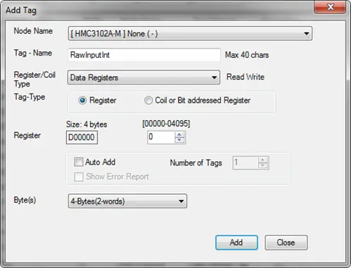 Full Add a Tag window