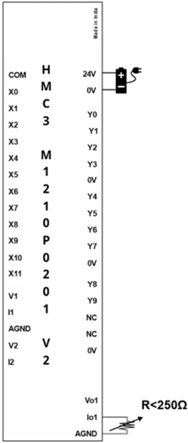 HMC3-M1210P0201-V2 Module Analog Current Output Wiring Diagram
