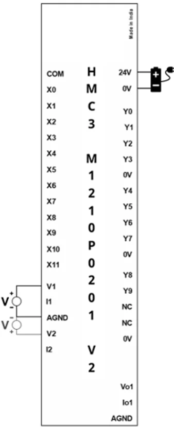 HMC3-M1210P0201-V2 Module Analog Voltage Input Wiring Diagram