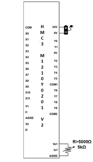 HMC3-M1210Y0201-V2 Module Analog Voltage Output Wiring Diagram