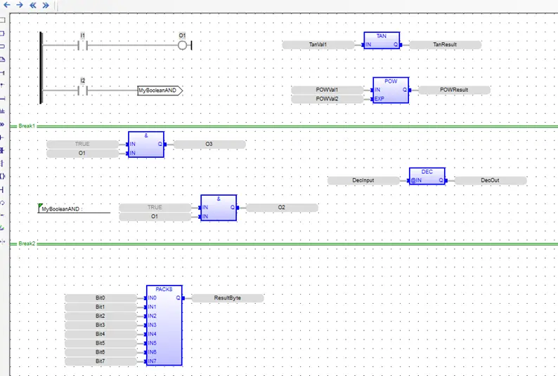 Network Break Network Break (horizontal Line) placed in workspace