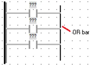 OR bar Showing OR bar to tie outputs of direct contacts
